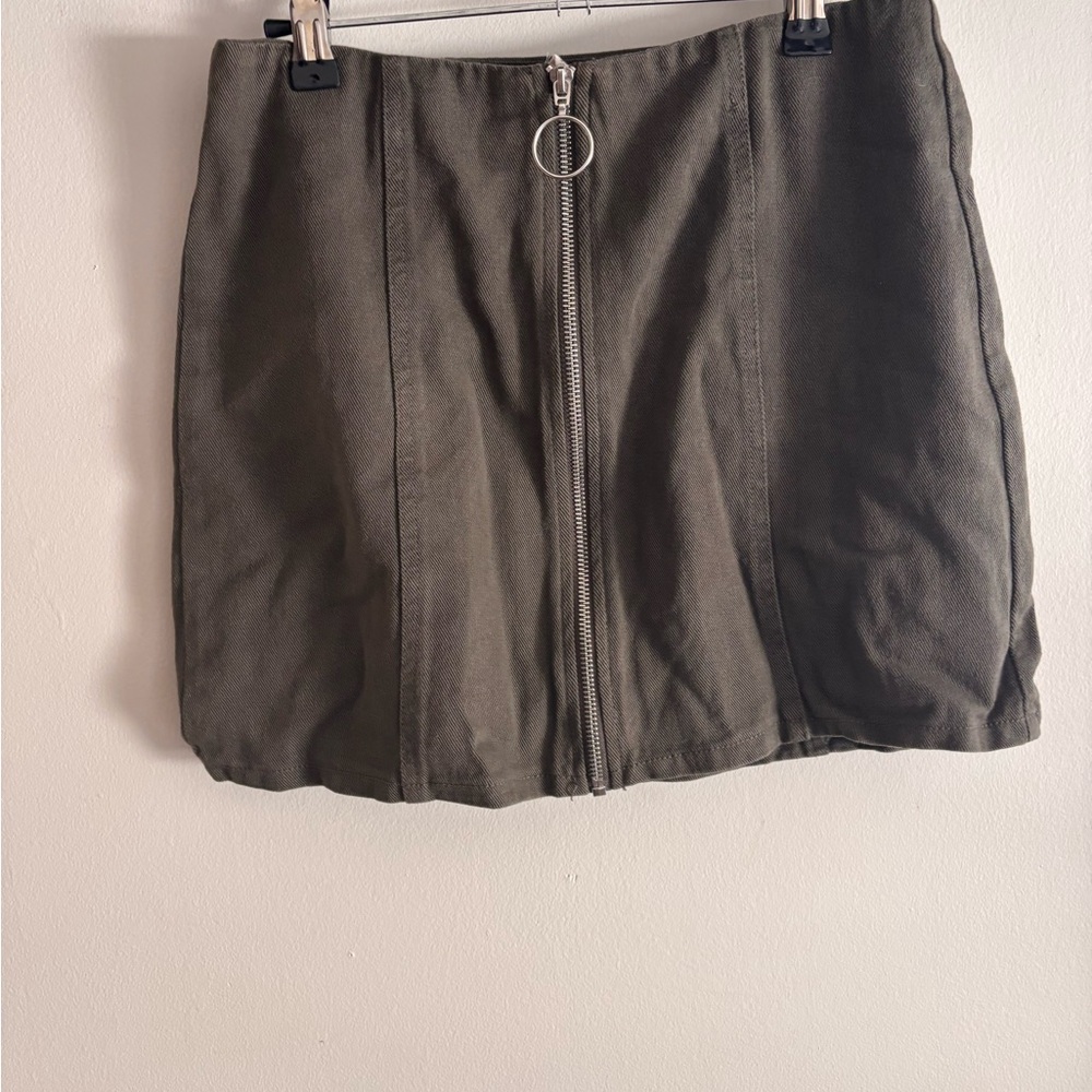Harper Green Zip Skirt